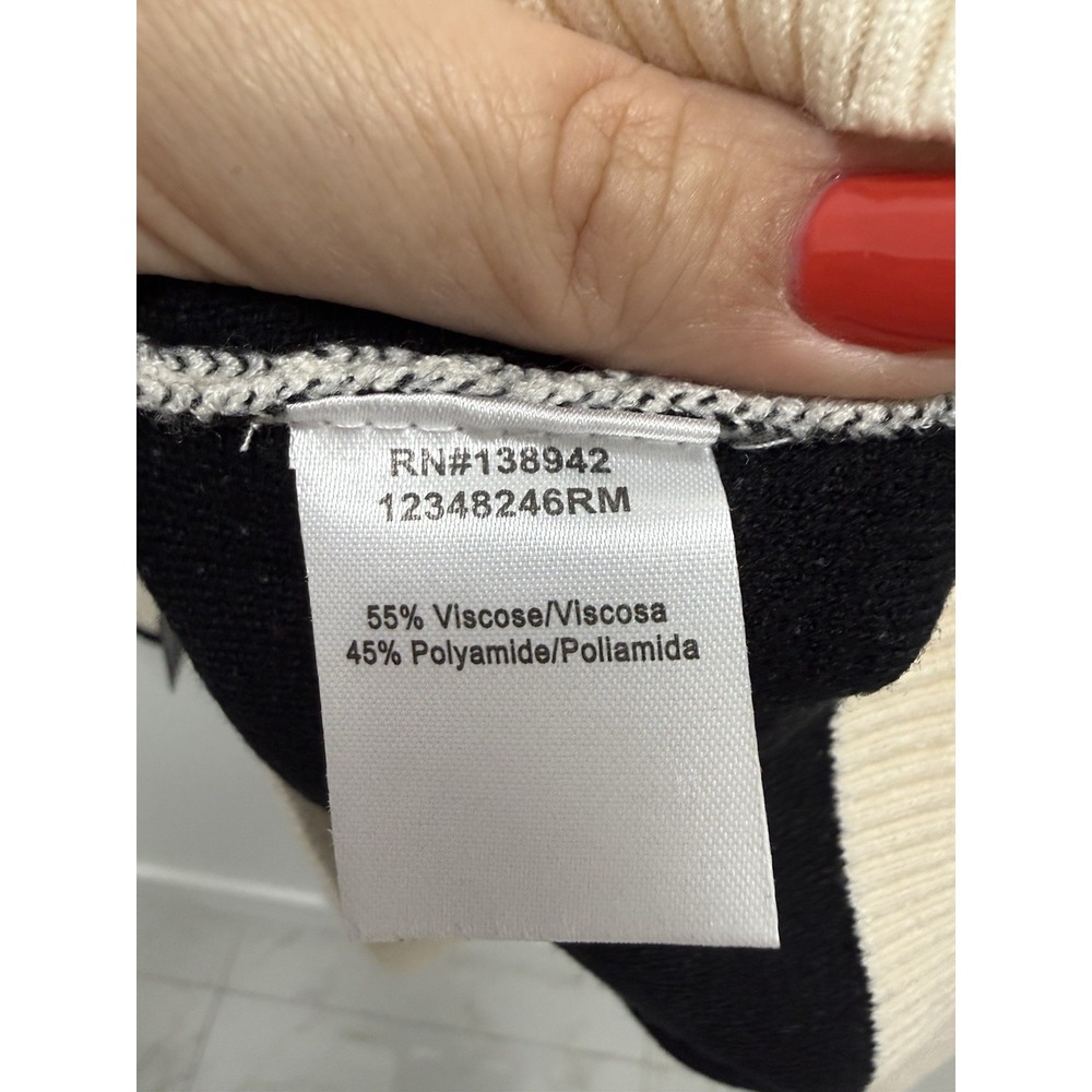 On 12th Cream Cat Graphic Sweater Size Large Bow Detail Knit Top Viscose Blend - Picture 7 of 9